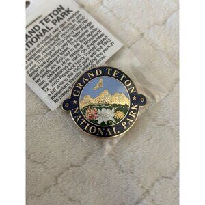 NIP Grand Teton National Park NPS Souvenir Metal Hiking Stick Medallion Badge